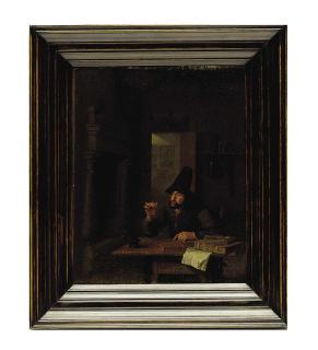 Pieter Verelst - A man weighing his gold