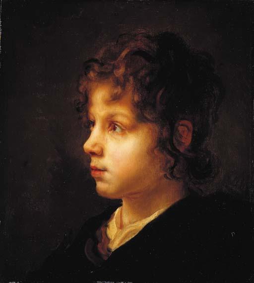 Pieter Verelst - The head of a young boy