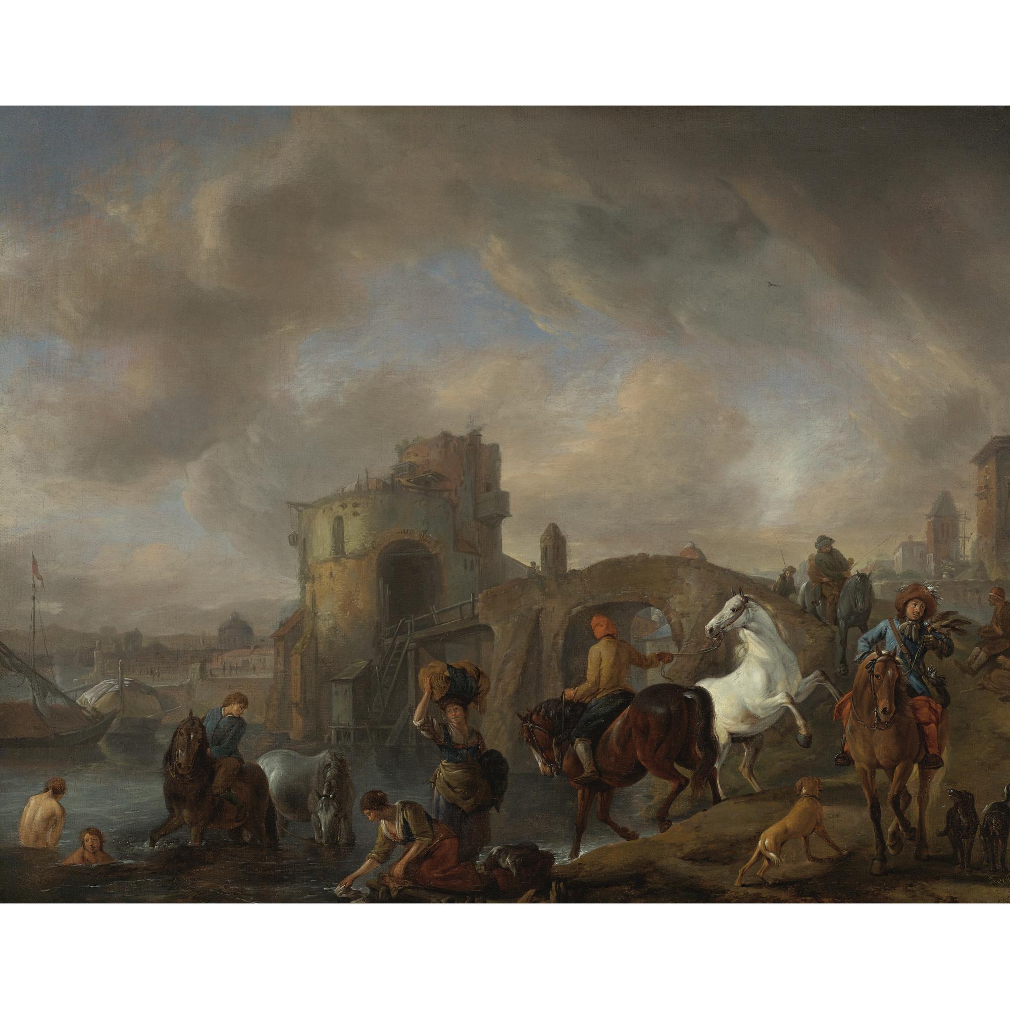 Pieter Wouwerman - A Horse Pond