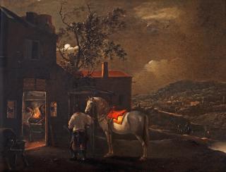 Pieter Wouwerman - Horse by the smithy