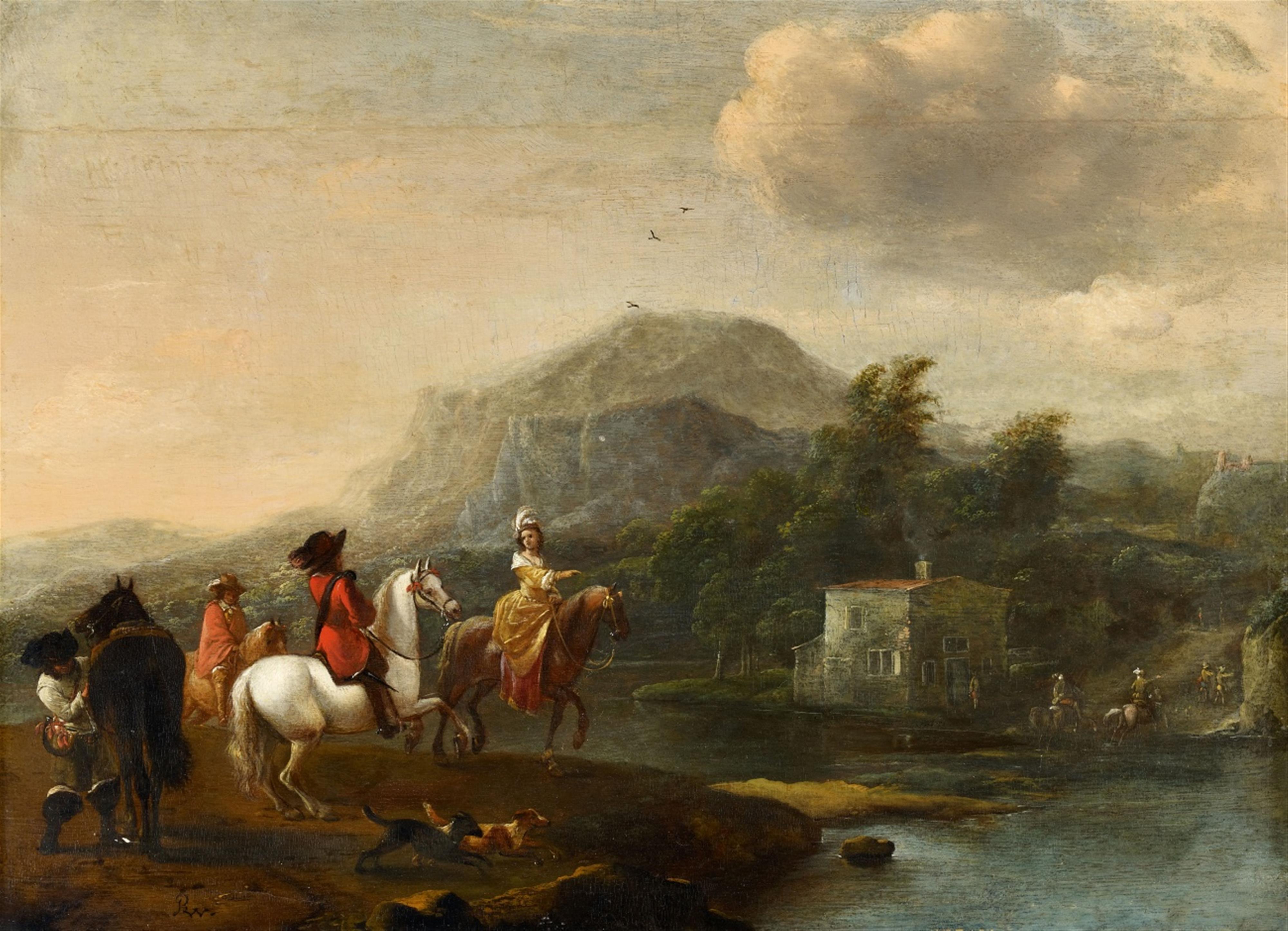 Pieter Wouwerman - Reiter an einer Furt