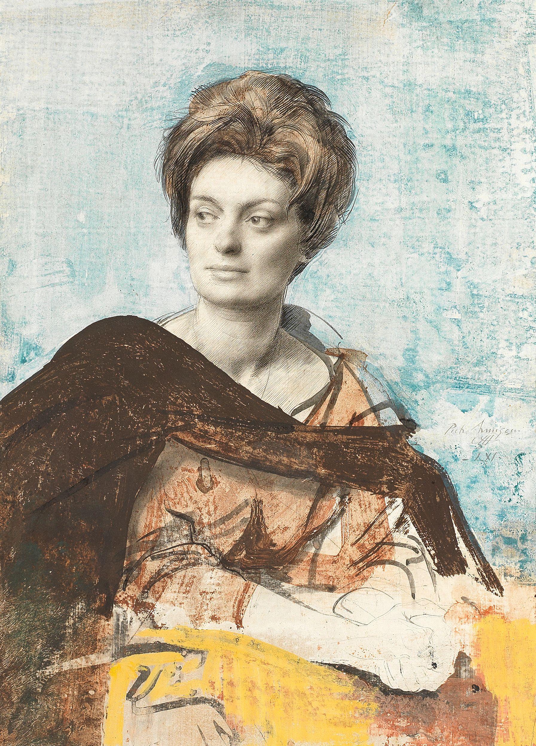 Pietro Annigoni - Portrait of a lady, thought to be Zsuzsi Roboz