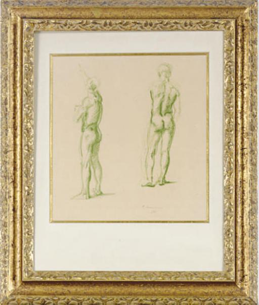 Pietro Annigoni - Study of a male nude; and a companion print