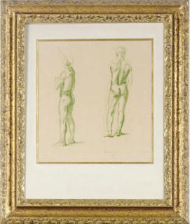 Pietro Annigoni - Study of a male nude; and a companion print