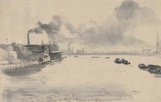 Pietro Annigoni - The Thames at Millwall