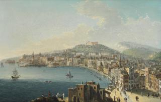 Pietro Antoniani - A view of Naples looking towards the Castel Sant\'Elmo