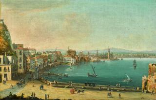 Pietro Antoniani - Naples, A View Of The Strada Di Santa Lucia, From Pizzofalcone To The Ponte Della Maddalena