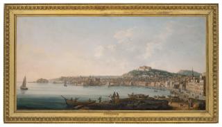 Pietro Antoniani - The Bay of Naples from the west, with the Castel dell\'Ovo, the Castel Nuovo and the Certosa di San Martino