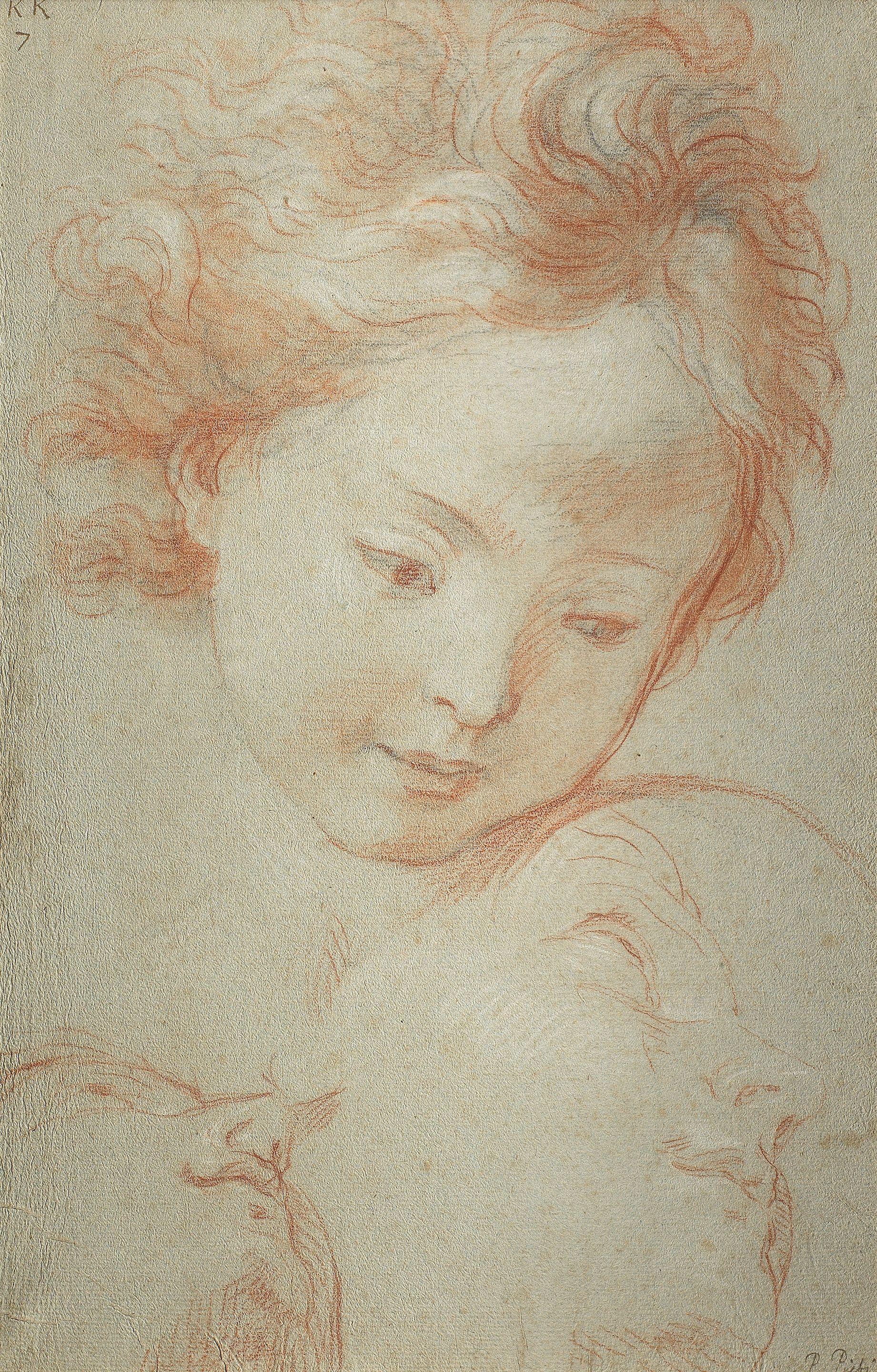 Pietro Antonio De Pietri - Head of a child and two women (recto); and Heads of two women (recto)