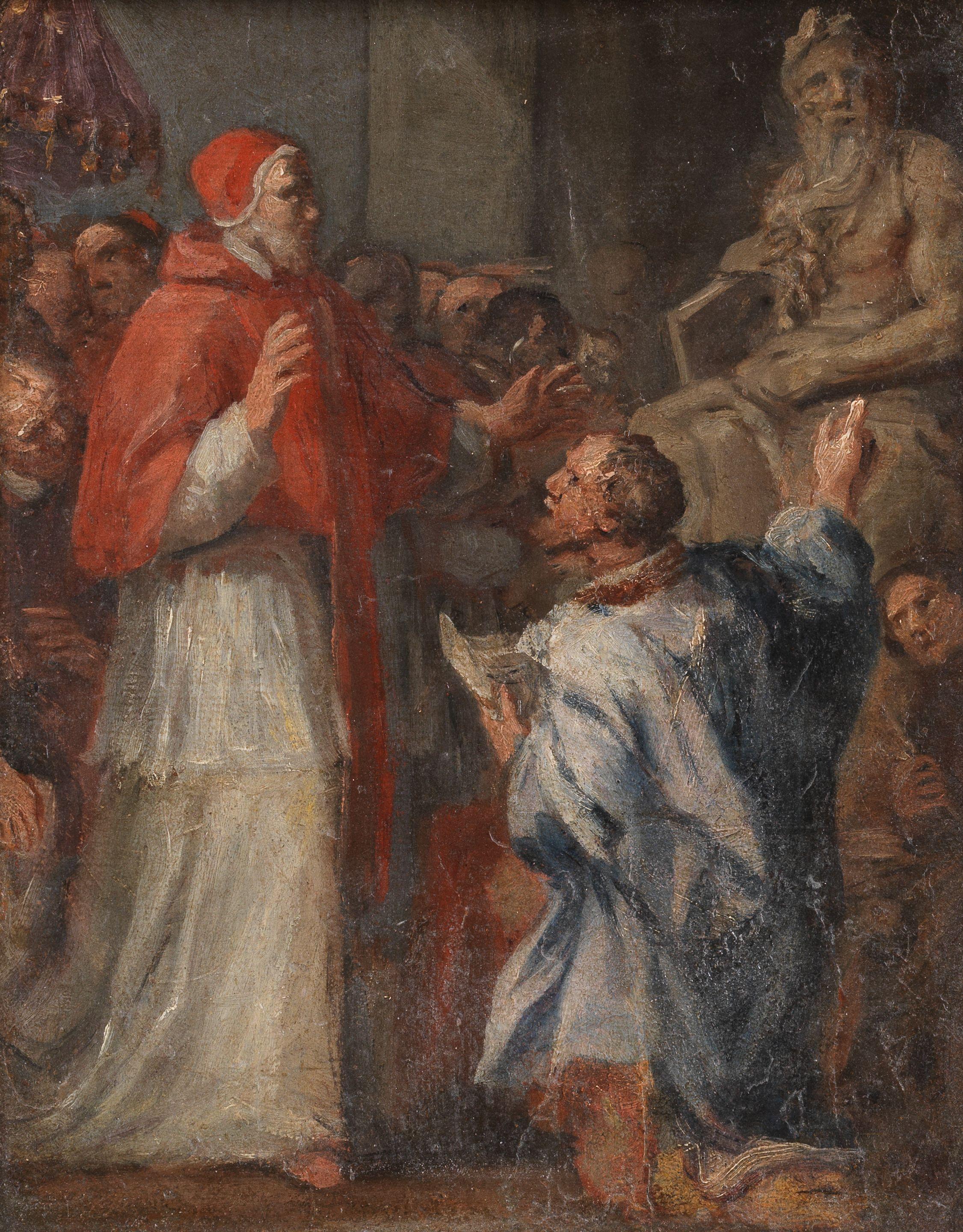 Pietro Antonio De Pietri - Pope Paul III visiting the studio of Michelangelo to see the statue of Moses