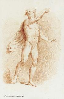 Pietro Antonio Novelli - A nude male with an outstretched arm