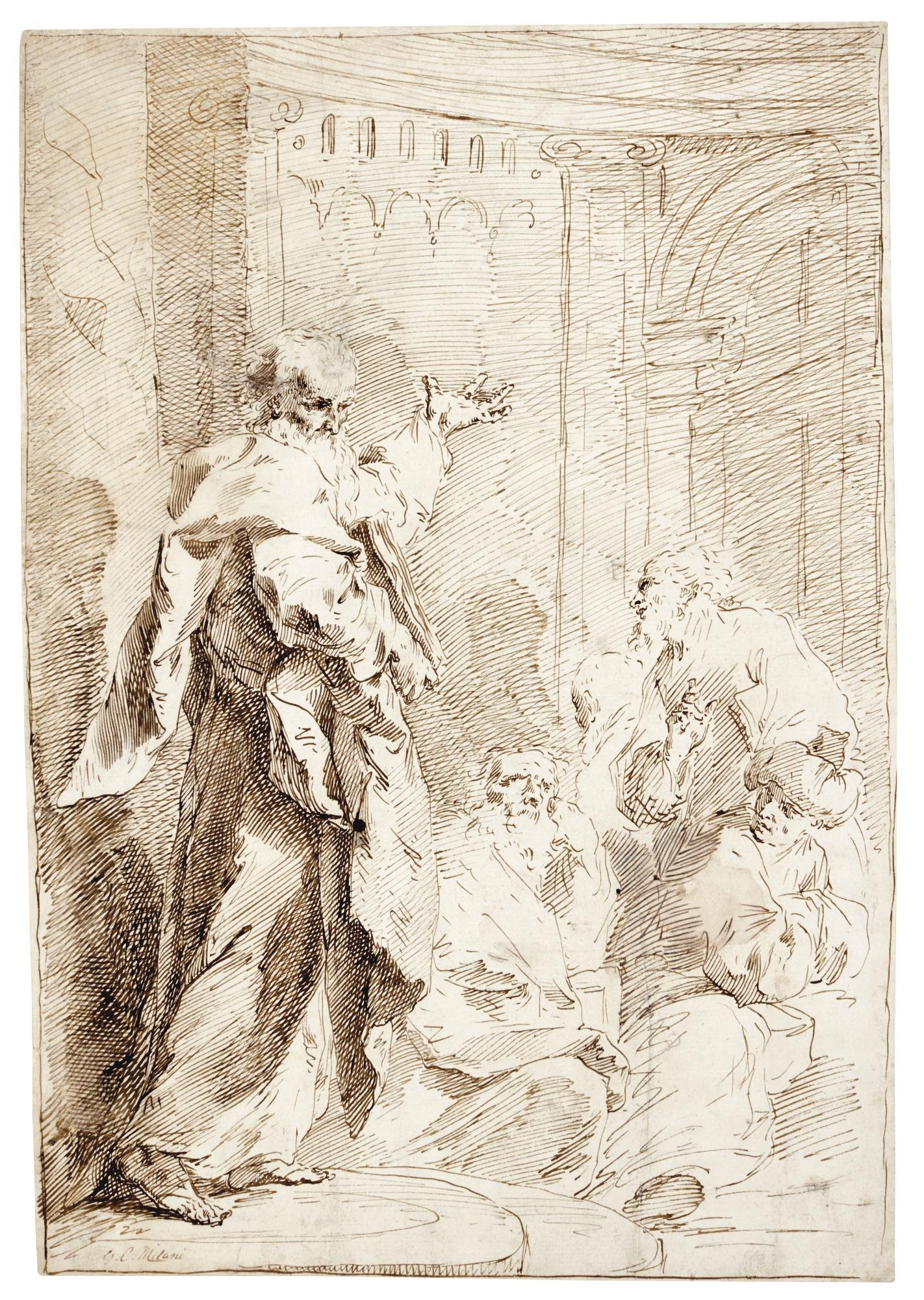 Pietro Antonio Novelli - A Philosopher Orating To Four Onlookers