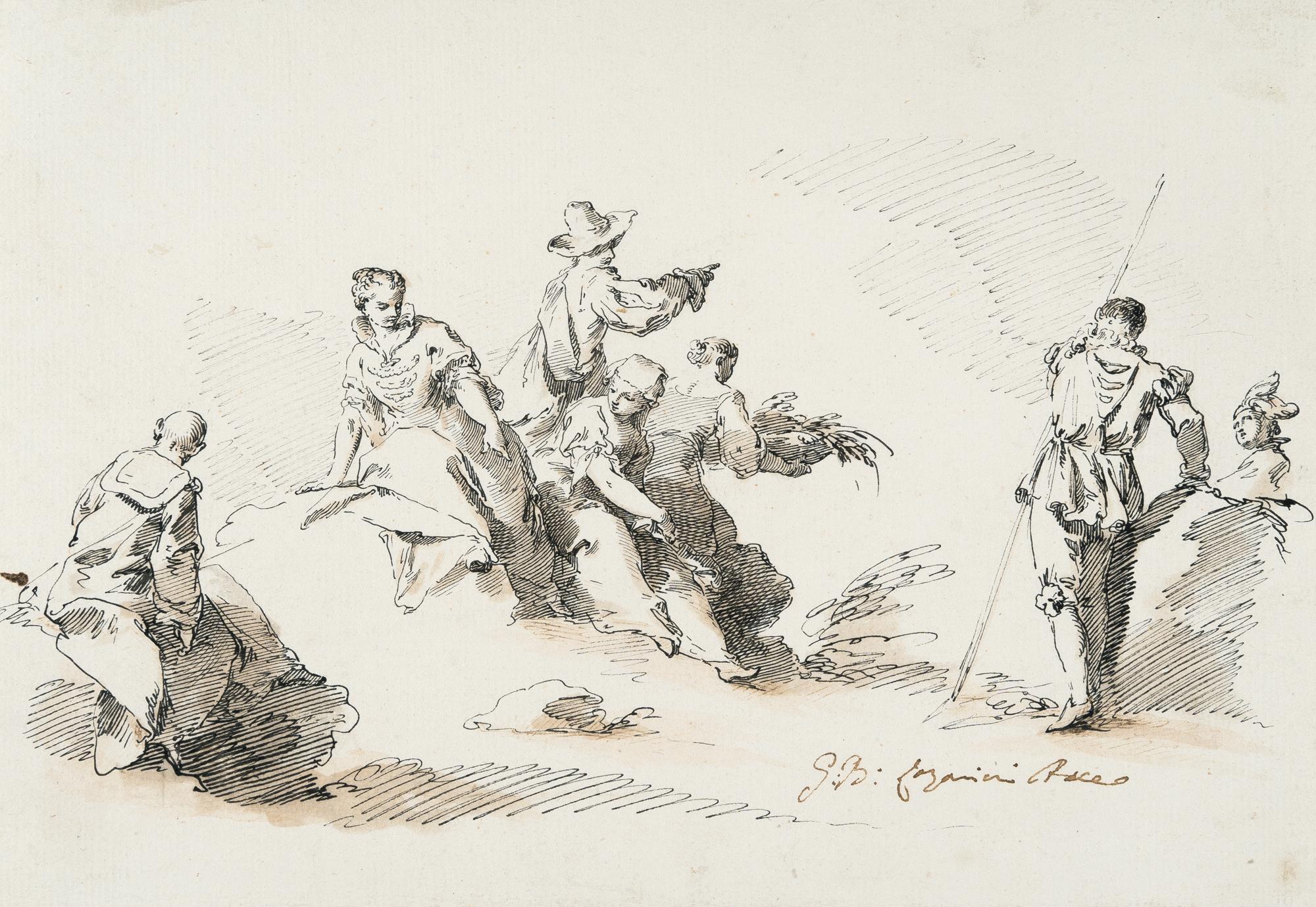 Pietro Antonio Novelli - Felsige Landschaft mit Hirten