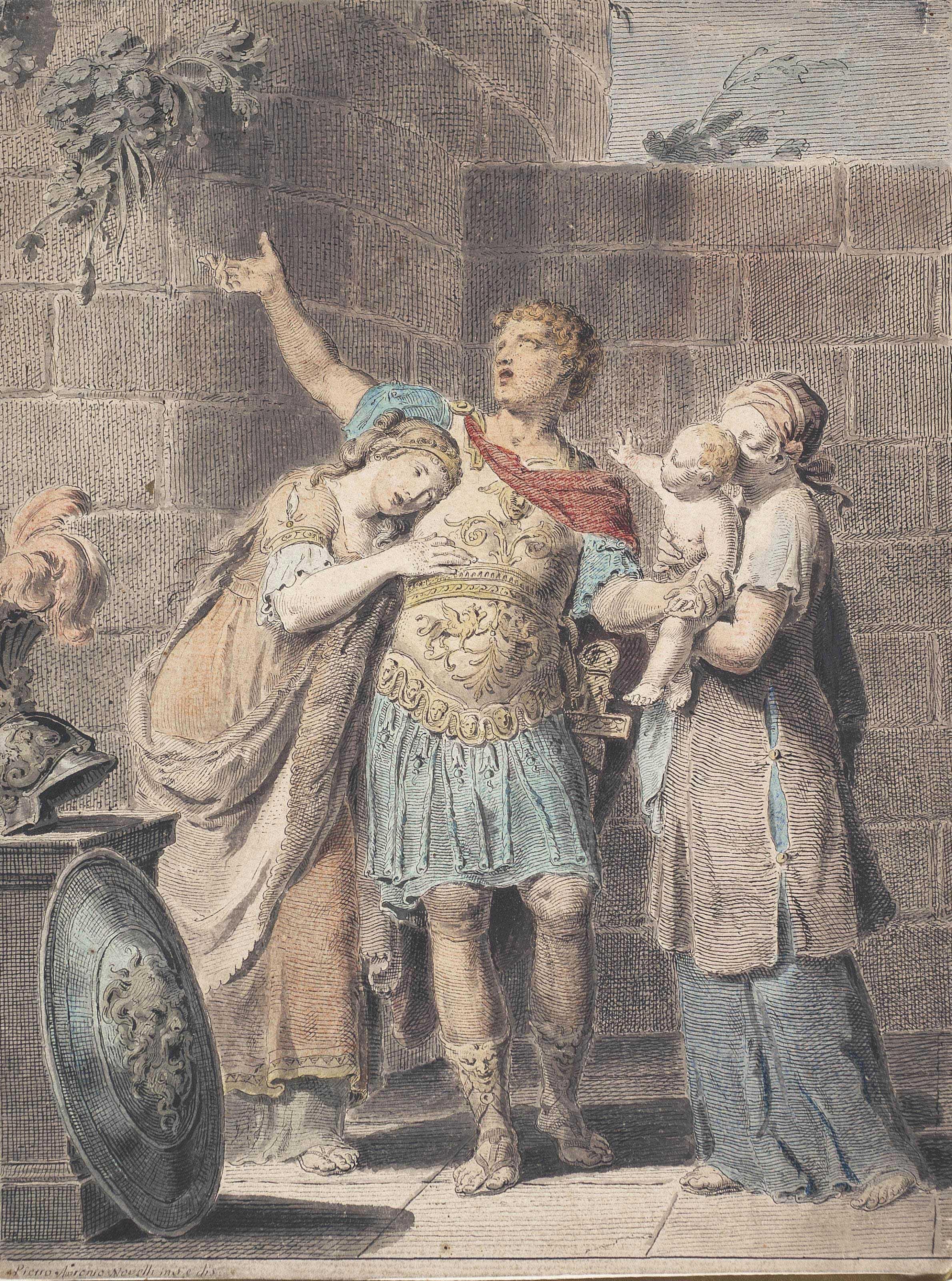 Pietro Antonio Novelli - Hector parting from Andromache and Astyanax