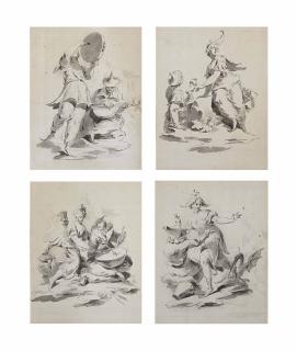 Pietro Antonio Novelli - Quatre couples de figures de fantaisies