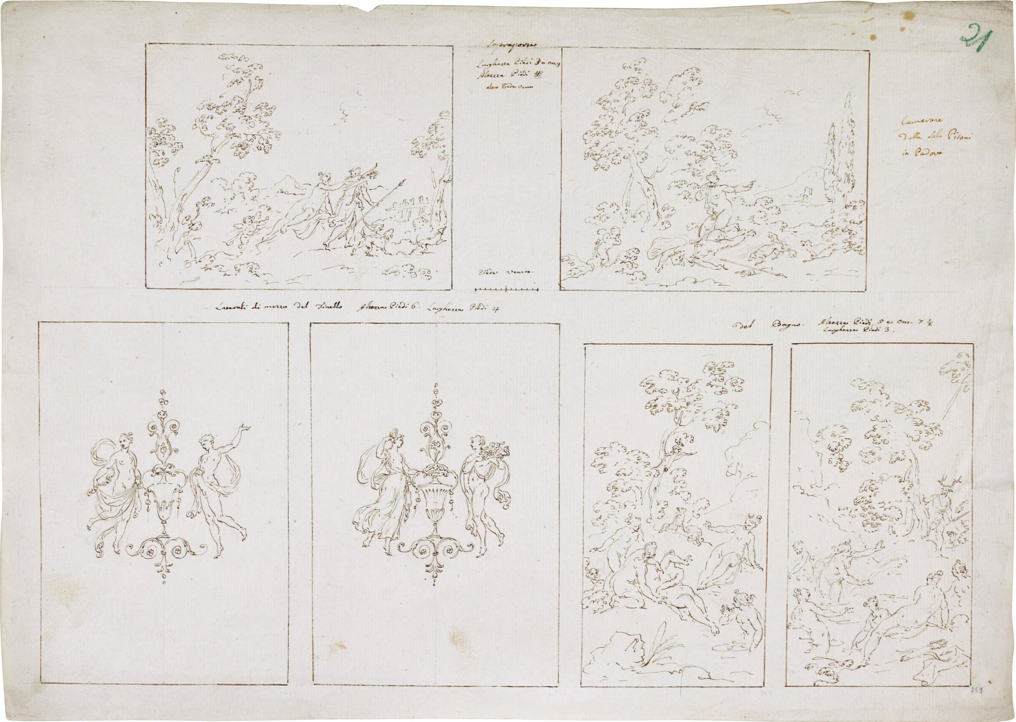 Pietro Antonio Novelli - Studies for the decoration of Palazzo Pisani - De Lazara, Padua