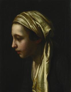 Pietro Antonio Rotari - A Peasant Girl In Profile Wearing A White Scarf