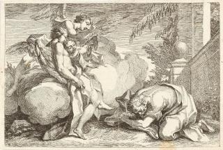 Pietro Antonio Rotari - Abraham auf den Knien vor den drei Engeln.