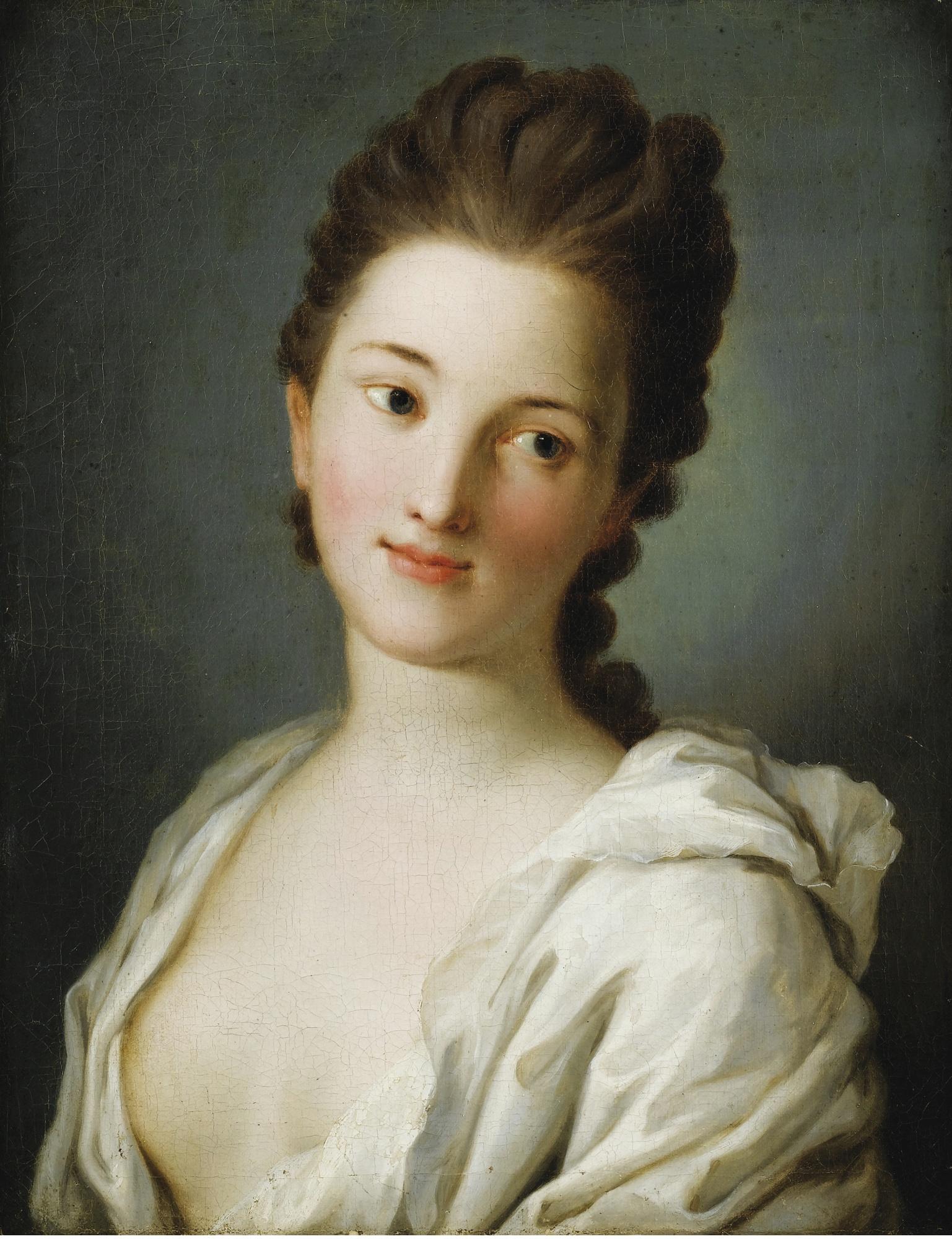 Pietro Antonio Rotari - Portrait De Femme Au Vêtement Blanc