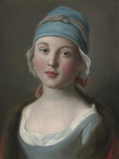 Pietro Antonio Rotari - Portrait Of A Russian Girl In A Blue Dress And Headdress