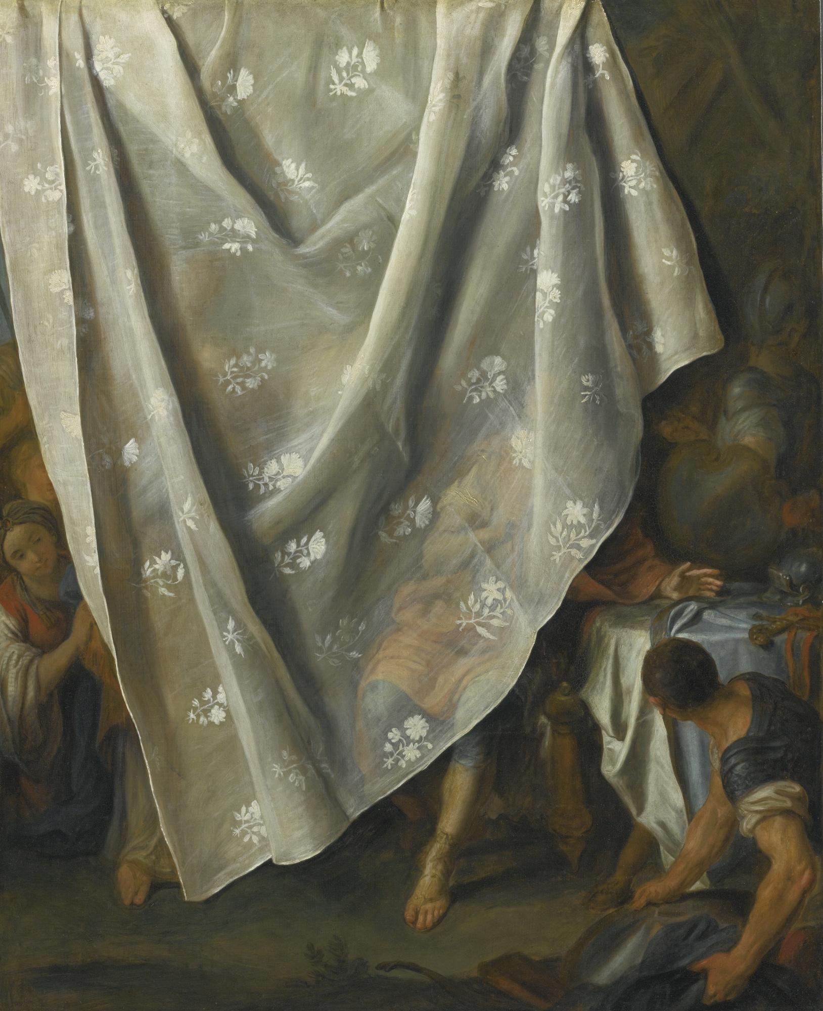 Pietro Antonio Rotari - The Meeting Of Alexander The Great And Roxana, Behind A Trompe-L\'Oeil Curtain