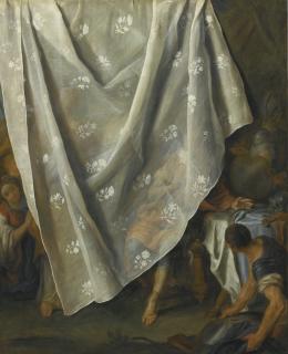 Pietro Antonio Rotari - The Meeting Of Alexander The Great And Roxana, Behind A Trompe-L\'Oeil Curtain