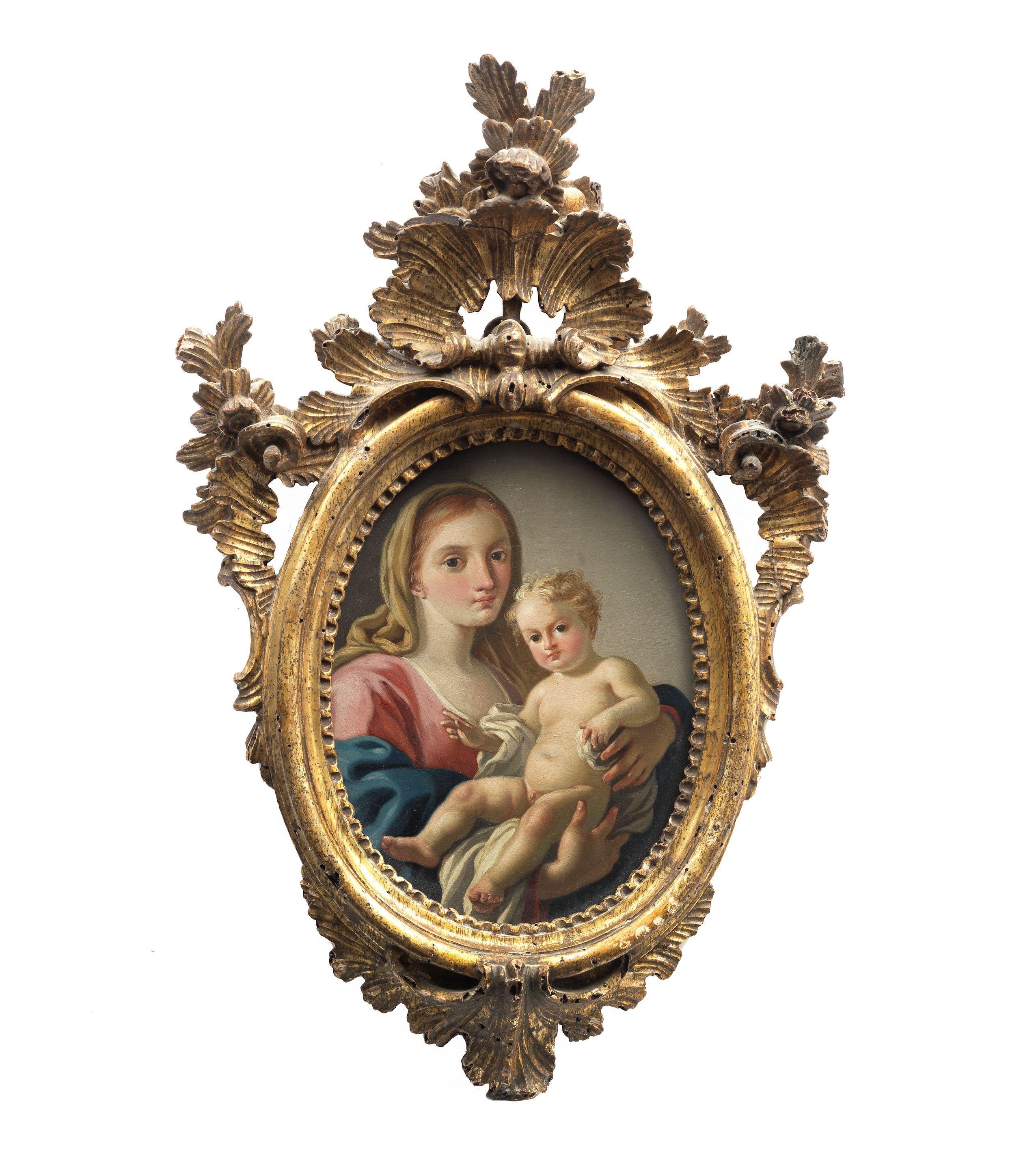 Pietro Bardellino - The Madonna and Child in a carved and gilt wood frame
