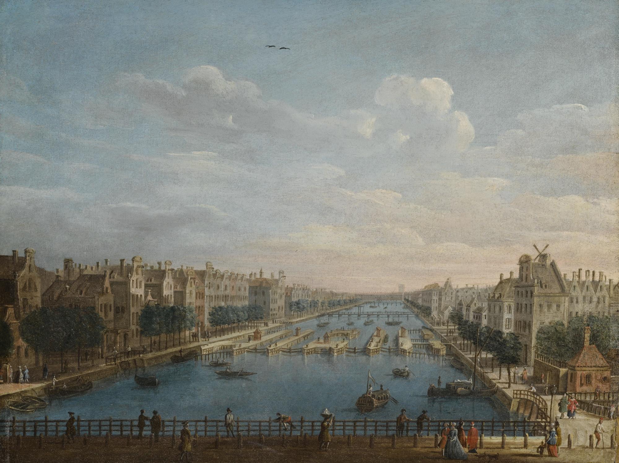 Pietro Bellotti - Amsterdam, A View Of The Binnen Amstel Looking North