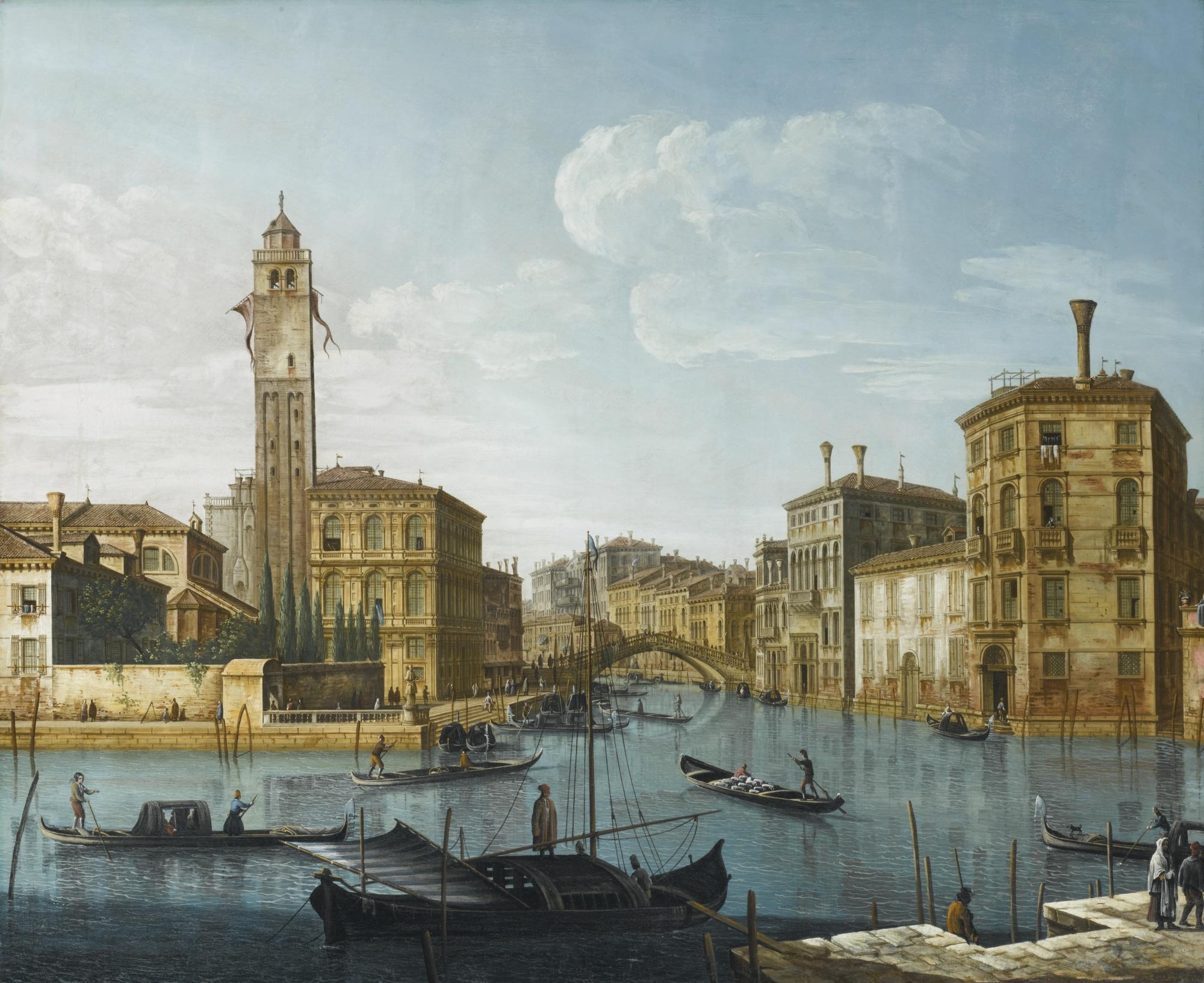 Pietro Bellotti - Venice, The Grand Canal At The Entrance To The Cannaregio With The Church Of San Geremia And The Palazzo Labia