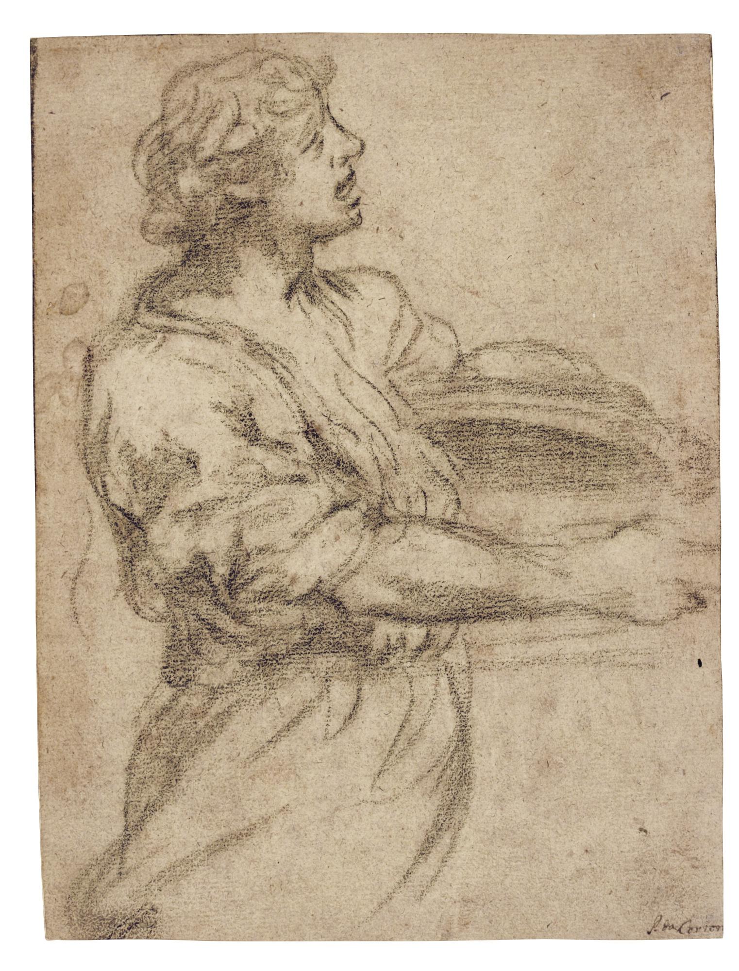 Pietro Berrettini - A Young Man Holding A Dish Seen In Profile