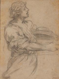 Pietro Berrettini - A Young Man Holding A Dish, Seen In Profile
