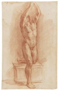 Pietro Berrettini - Male Nude With His Arms Above His Head