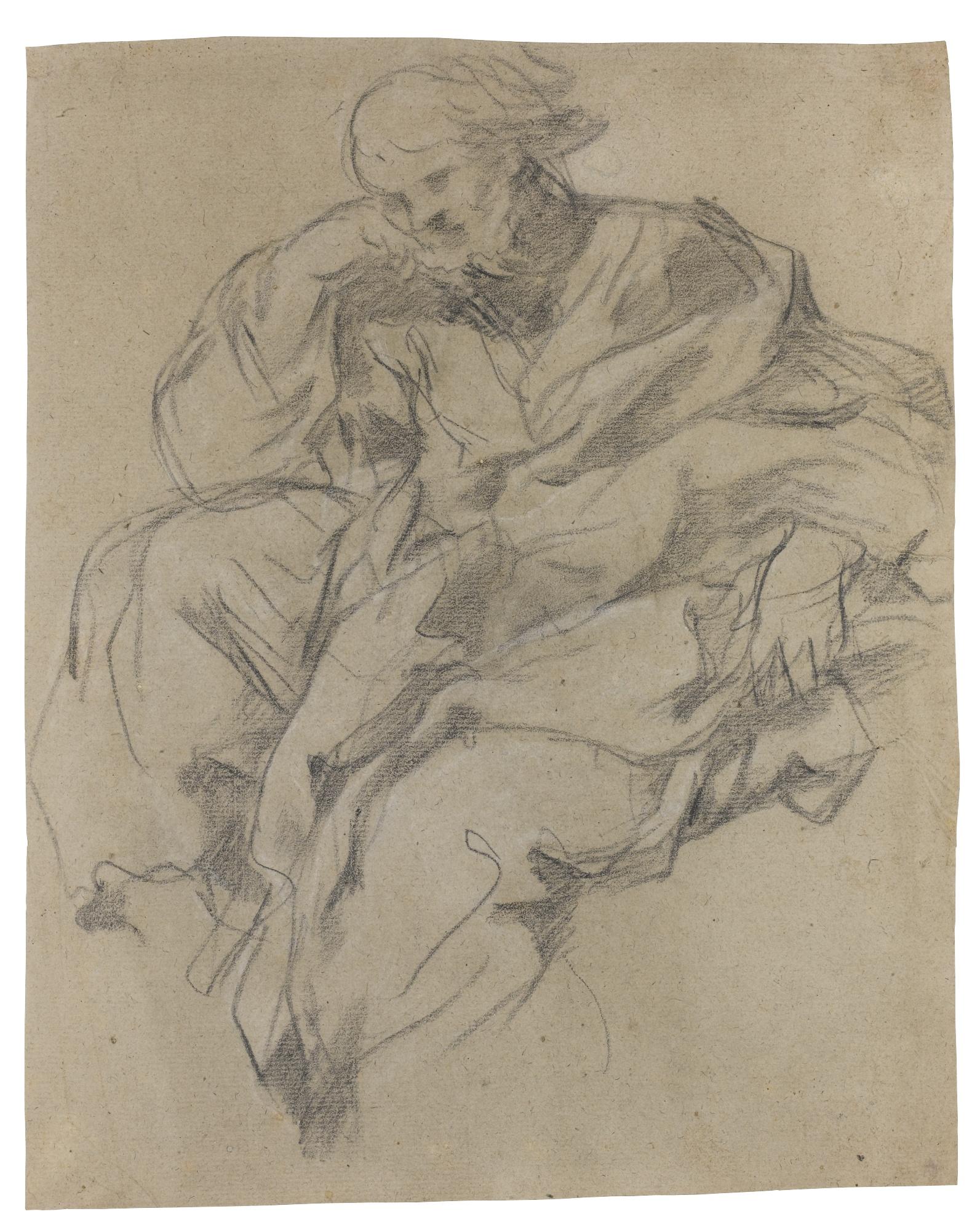 Pietro Berrettini - Study Of A Seated Prophet
