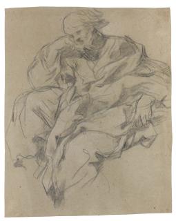 Pietro Berrettini - Study Of A Seated Prophet
