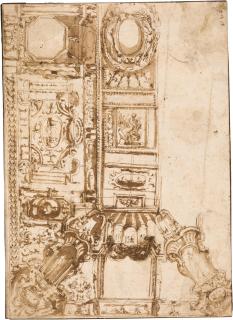 Pietro Buonaccorsi - Design For An Elaborate Ceiling Decoration