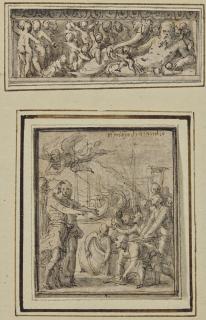 Pietro Buonaccorsi - Un Dieu Fleuve Entouré De Putti ; Et Le Triomphe De Marcus Furius Camillus