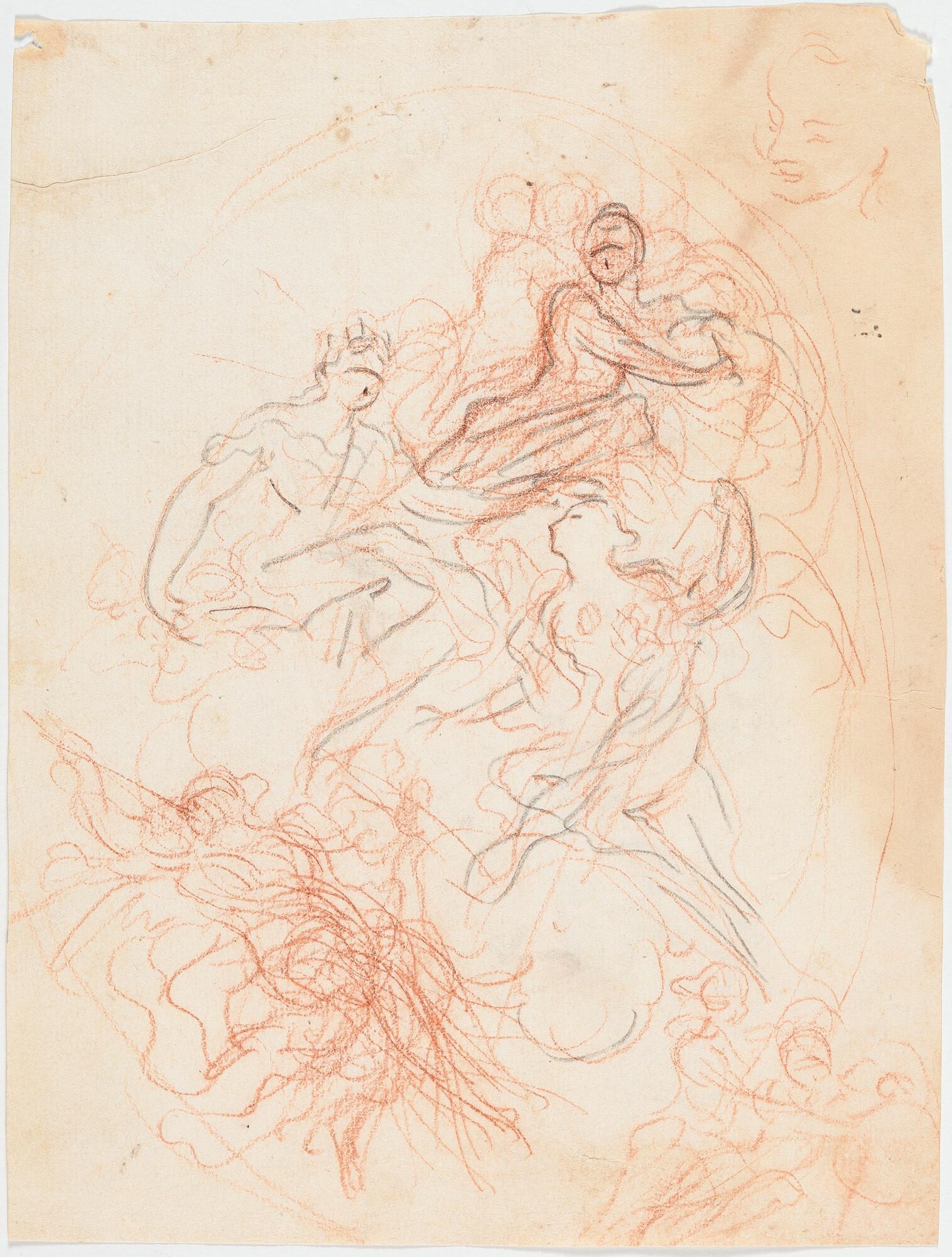 Pietro Dandini - 4 Bll.: Diverse Studien für Wand- und Deckenbilder