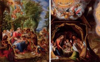 Pietro de Lignis - The Virgin swaddling the Infant Jesus; and The Nativity
