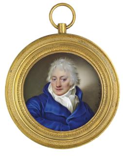 Pietro De Rossi - Petr Stepanovic Valuev (1743-1814), in double-breasted blue coat, white shirt and knotted cravat, powdered hair