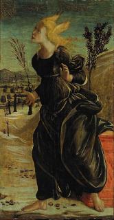 Pietro Di Francesco Degli Orioli - A female Saint in a landscape