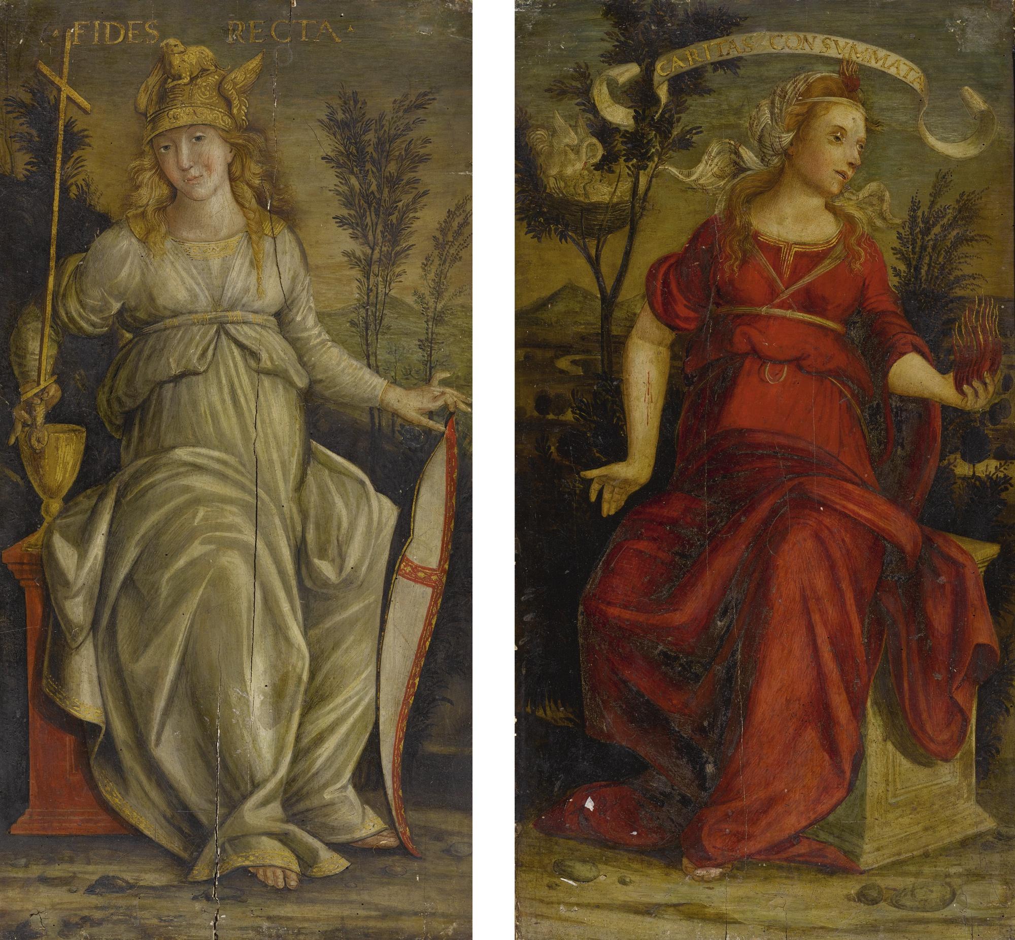 Pietro Di Francesco Degli Orioli - Allegory Of Faith; Allegory Of Charity