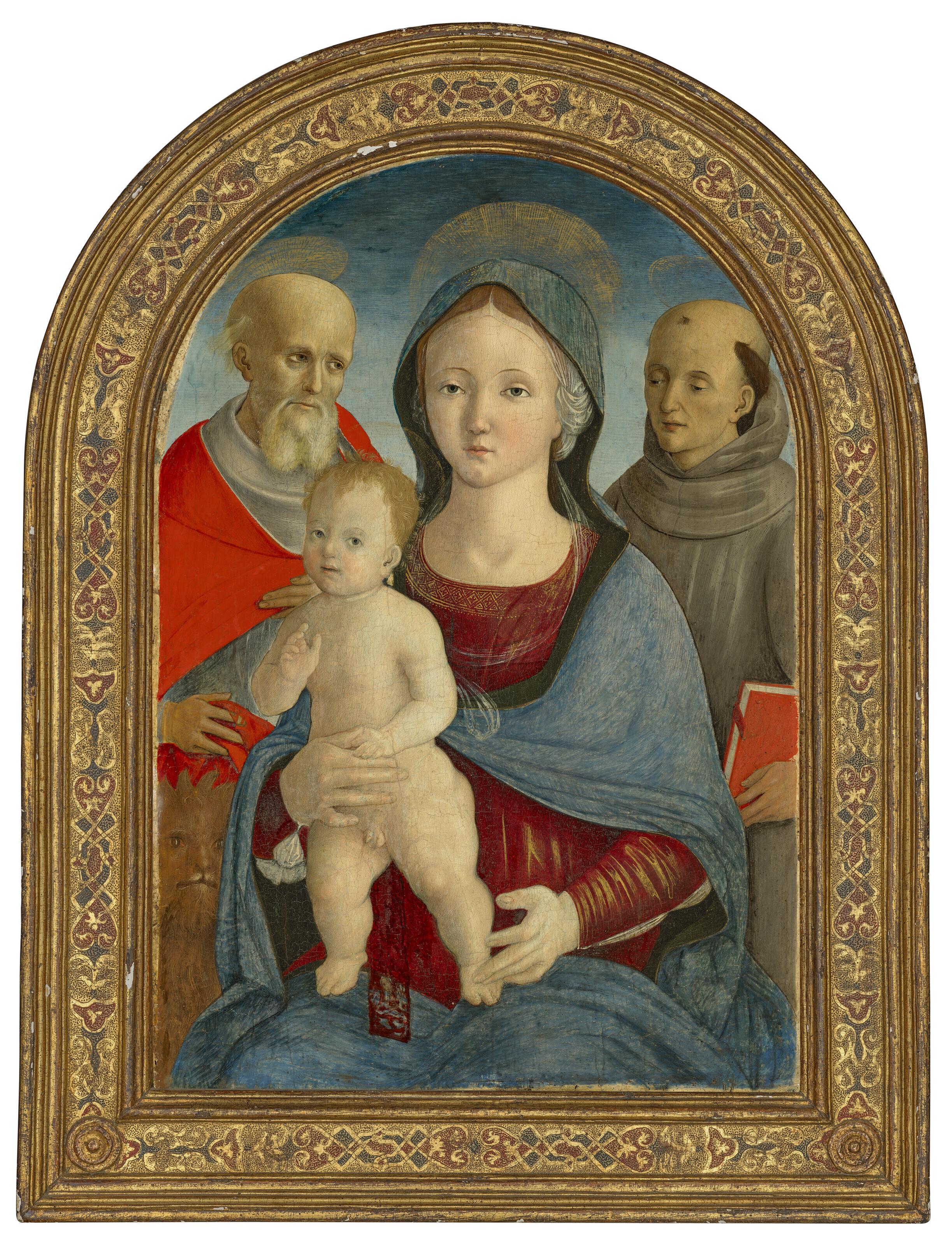 Pietro Di Francesco Degli Orioli - The Madonna and Child with Saints Jerome and Anthony of Padua