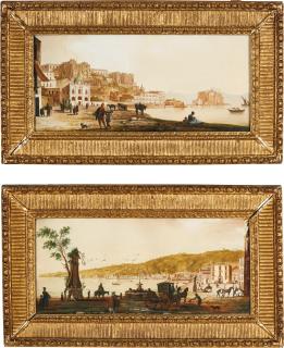 Pietro Fabris - A) View Of Naples, Looking Towards Castel Dell\' Ovo B) View Of Naples, Looking Towards Mergellina 