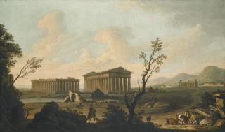 Pietro Fabris - Paestum, A View From The West With The Temples Of Poseidon And Ceres