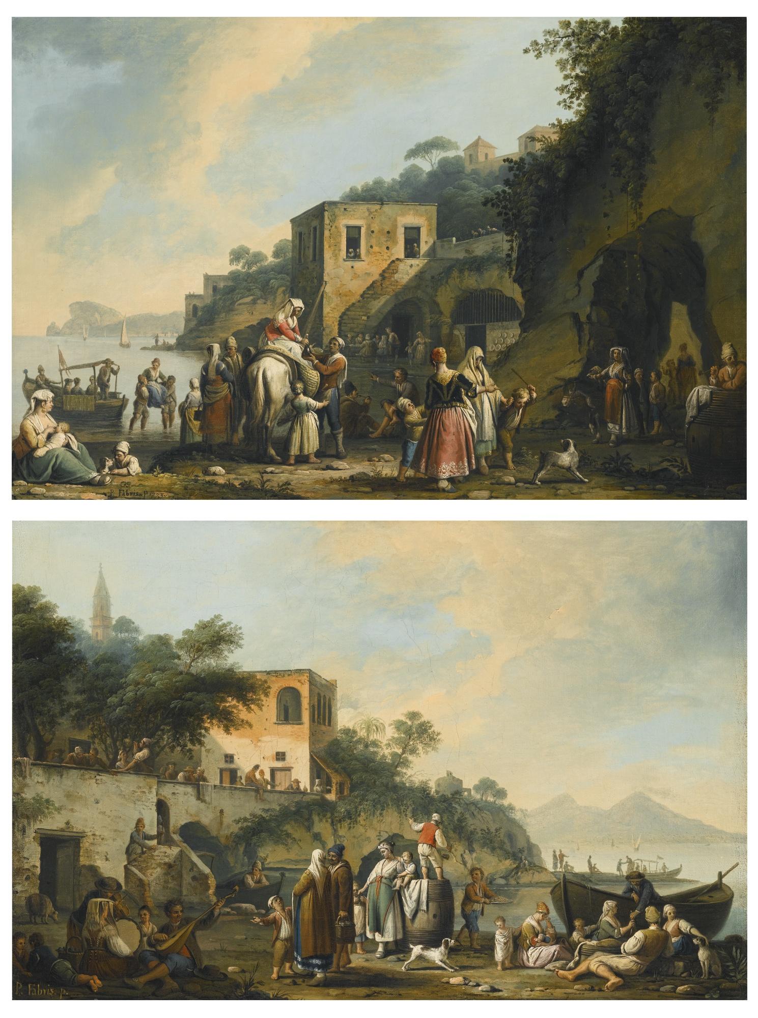 Pietro Fabris - Posillipo, A View Of The Coast Towards Vesuvius; Pozzuoli, A View Of The Bay