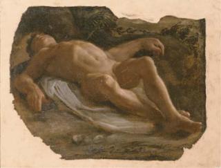 Pietro Faccini - A reclining nude pierced by an arrow, a study for a Saint Sebastian