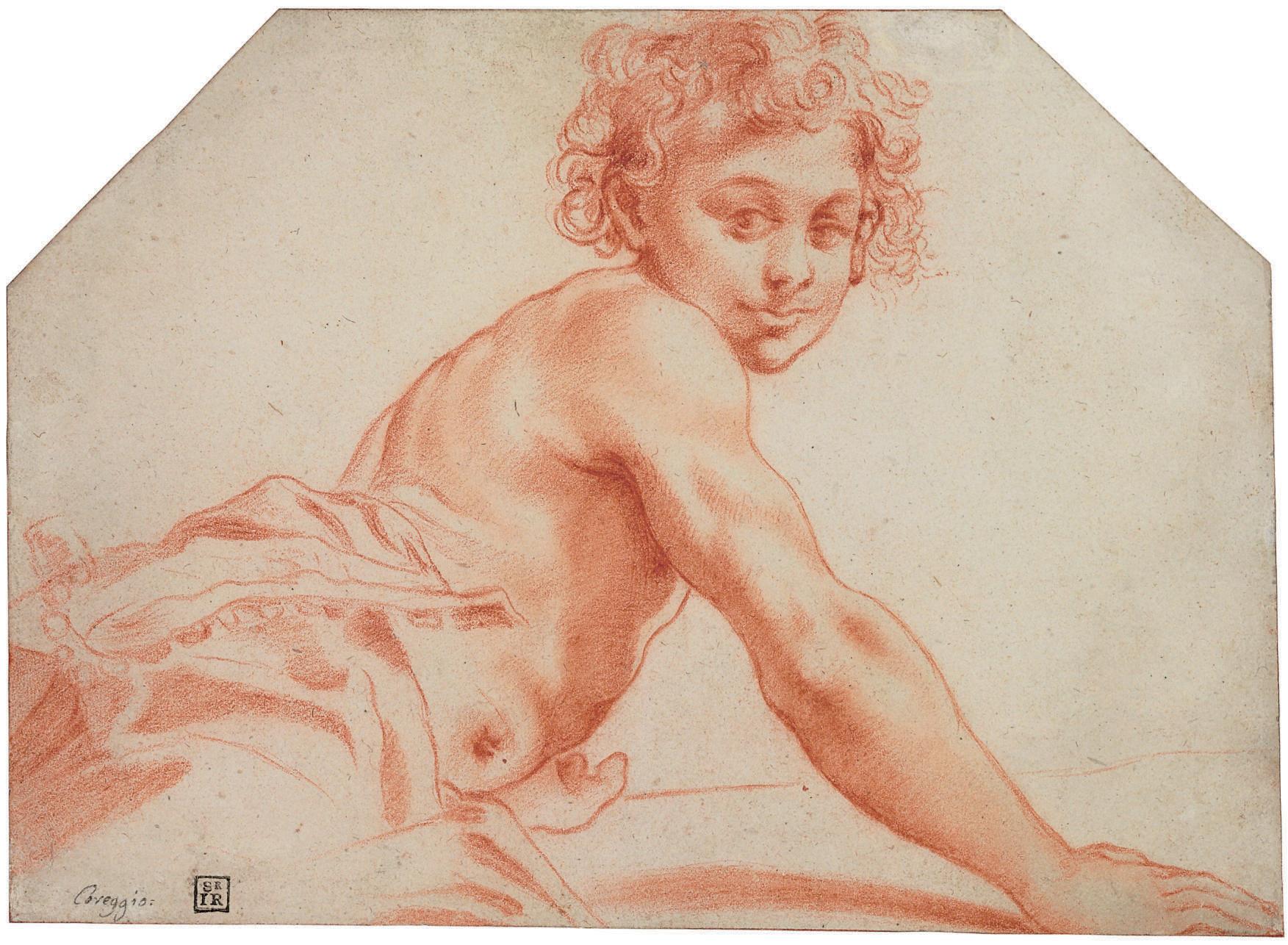 Pietro Faccini - A seated male youth, his torso bare