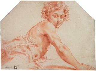 Pietro Faccini - A seated male youth, his torso bare