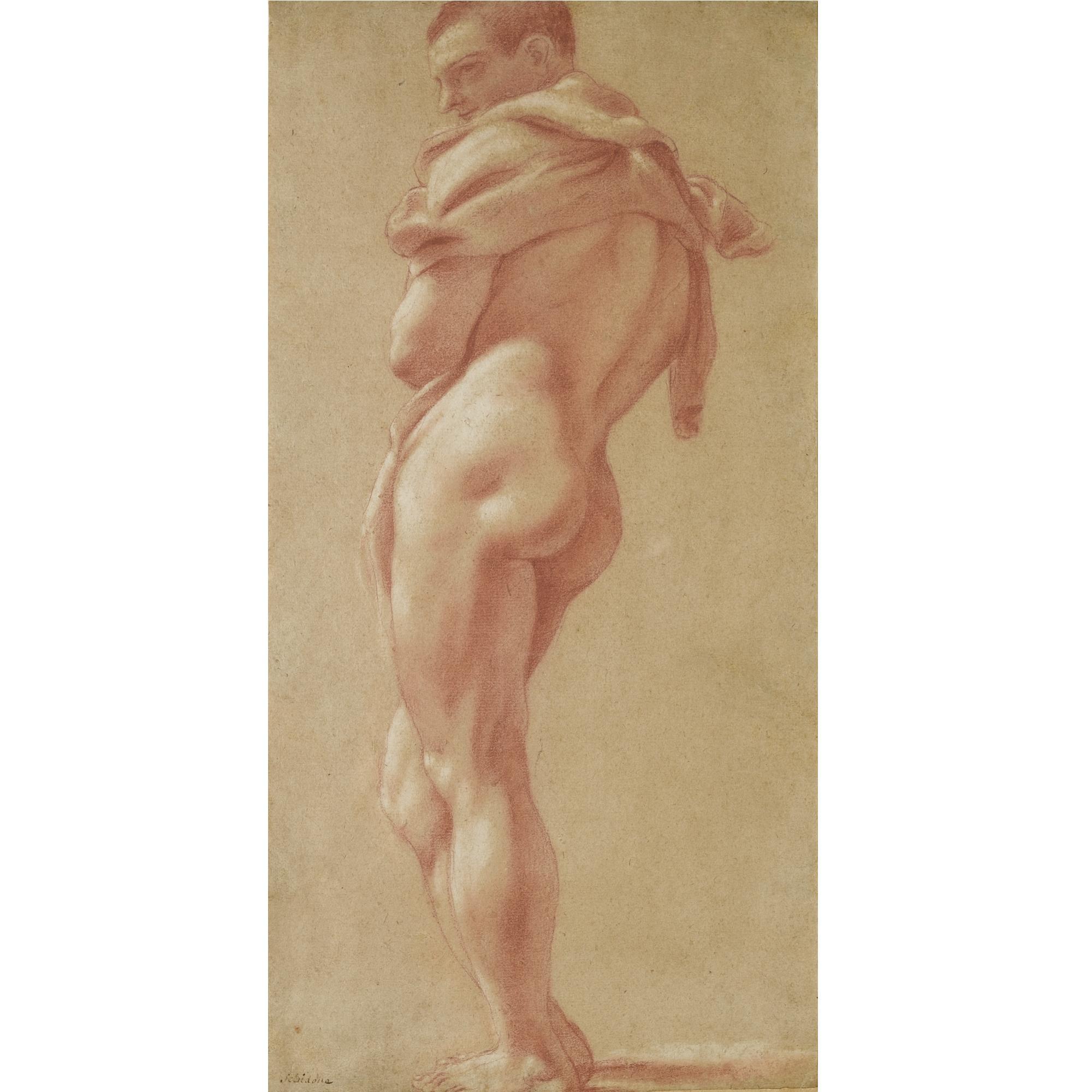 Pietro Faccini - Standing Male Nude Seen From Behind