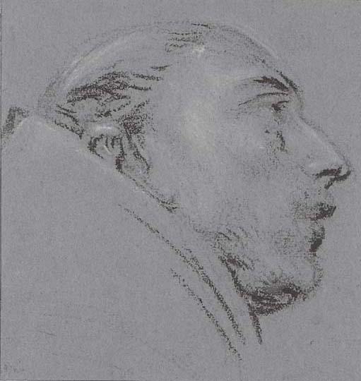 Pietro Faccini - Tête de moine tournée vers la droite